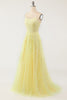 Load image into Gallery viewer, Yellow Spaghetti Straps Prom Dress