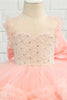 Load image into Gallery viewer, Pink Beading Tulle Flower Girl Dress with Bow