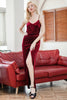 Load image into Gallery viewer, Red Velvet Evening Party Dress