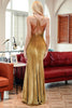 Load image into Gallery viewer, Golden Velvet Evening Party Dress