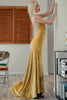 Load image into Gallery viewer, Golden Velvet Evening Party Dress