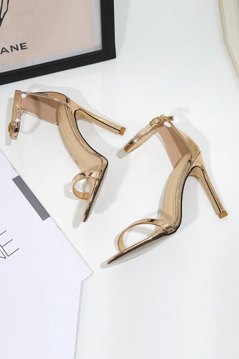 One Word Buckle High Heels