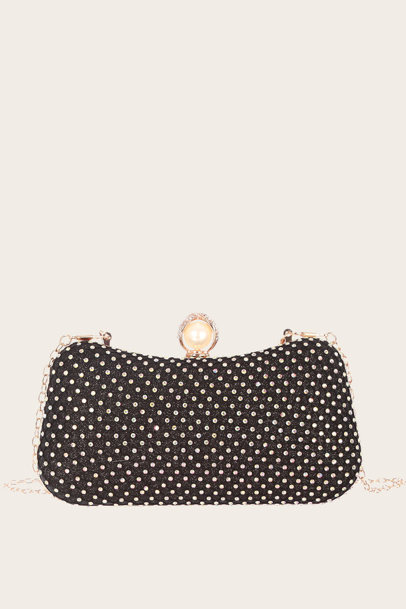 Load image into Gallery viewer, Black Beaded Prom Handbag