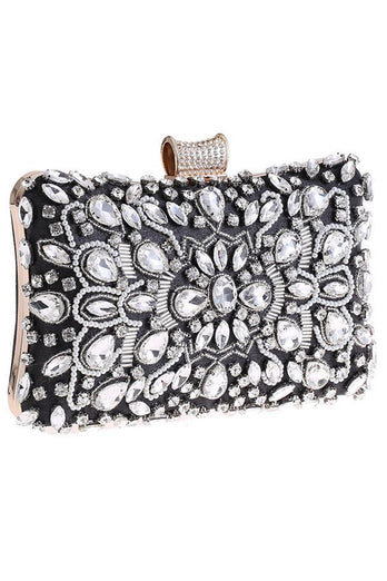 Black Party Clutch with Crystals