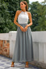 Load image into Gallery viewer, Grey Open Back Long Dress