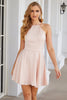 Load image into Gallery viewer, A Line Halter Blush Short Homecoming Dress