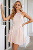 Load image into Gallery viewer, A Line Halter Blush Short Homecoming Dress