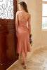 Load image into Gallery viewer, Brown Spaghetti Straps Slip Bridesmaid Dress