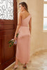 Load image into Gallery viewer, Dusty Rose One Shoulder Bridesmaid Dress