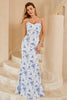 Load image into Gallery viewer, Blue Floral Boho Bridesmaid Dress