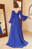 Load image into Gallery viewer, A Line Off the Shoulder Royal Blue Prom Dress with Split Front