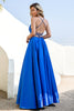 Load image into Gallery viewer, Royal Blue Backless Satin Prom Dress