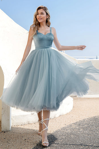 Sky Blue Tulle Cocktail Dress