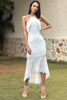 Load image into Gallery viewer, Sheath Halter Lace Classy White Graduation Dress