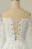 Load image into Gallery viewer, Luxurious A Line Off the Shoulder White Wedding Dress with Appliques