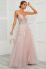 Load image into Gallery viewer, Spaghetti Straps Pink Tulle Prom Dress