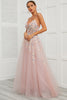 Load image into Gallery viewer, Spaghetti Straps Pink Tulle Prom Dress