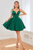 Load image into Gallery viewer, Green Satin Short Prom Dress