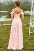 Load image into Gallery viewer, Off Shoulder Blush Bridesmaid Dress