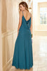 Load image into Gallery viewer, Green Lace Bridesmaid Dress with Slit