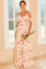 Load image into Gallery viewer, Blush bridesmaid dress printed with ruffles