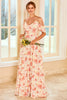 Load image into Gallery viewer, Blush bridesmaid dress printed with ruffles