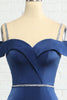 Load image into Gallery viewer, Mermaid Off the Shoulder Navy Bridesmaid Dress with Beading