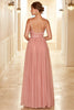 Load image into Gallery viewer, A Line Spaghetti Straps Bridesmaid Dress with Ruffles