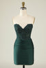 Load image into Gallery viewer, Strapless Dark Green Short Cocktail Dress with Beading