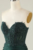 Load image into Gallery viewer, Strapless Dark Green Short Cocktail Dress with Beading