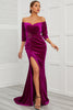 Load image into Gallery viewer, Mermaid Off the Shoulder Prom Dress with Split Front