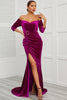 Load image into Gallery viewer, Mermaid Off the Shoulder Prom Dress with Split Front