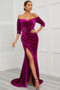 Load image into Gallery viewer, Mermaid Off the Shoulder Prom Dress with Split Front