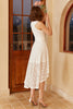 Load image into Gallery viewer, High Low White Graduation Dress with Lace Sleeveless