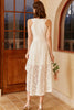 Load image into Gallery viewer, High Low White Graduation Dress with Lace Sleeveless