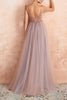 Load image into Gallery viewer, Spaghetti Straps Blue Long Prom Dress With Slit